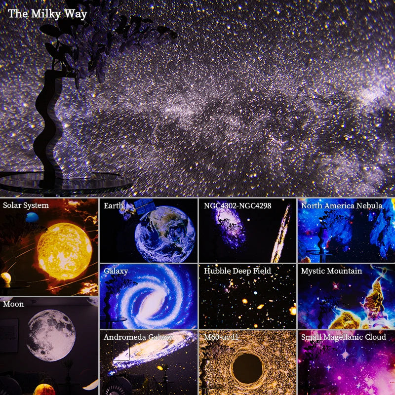 Night Light Galaxy Projector Starry Sky Projector 360 Rotate Planetarium Lamp For Kids Bedroom