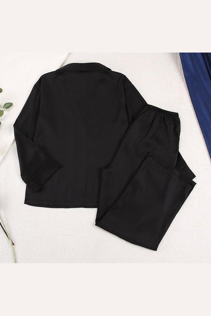 Women's Home Silk Pure Color Pajamas