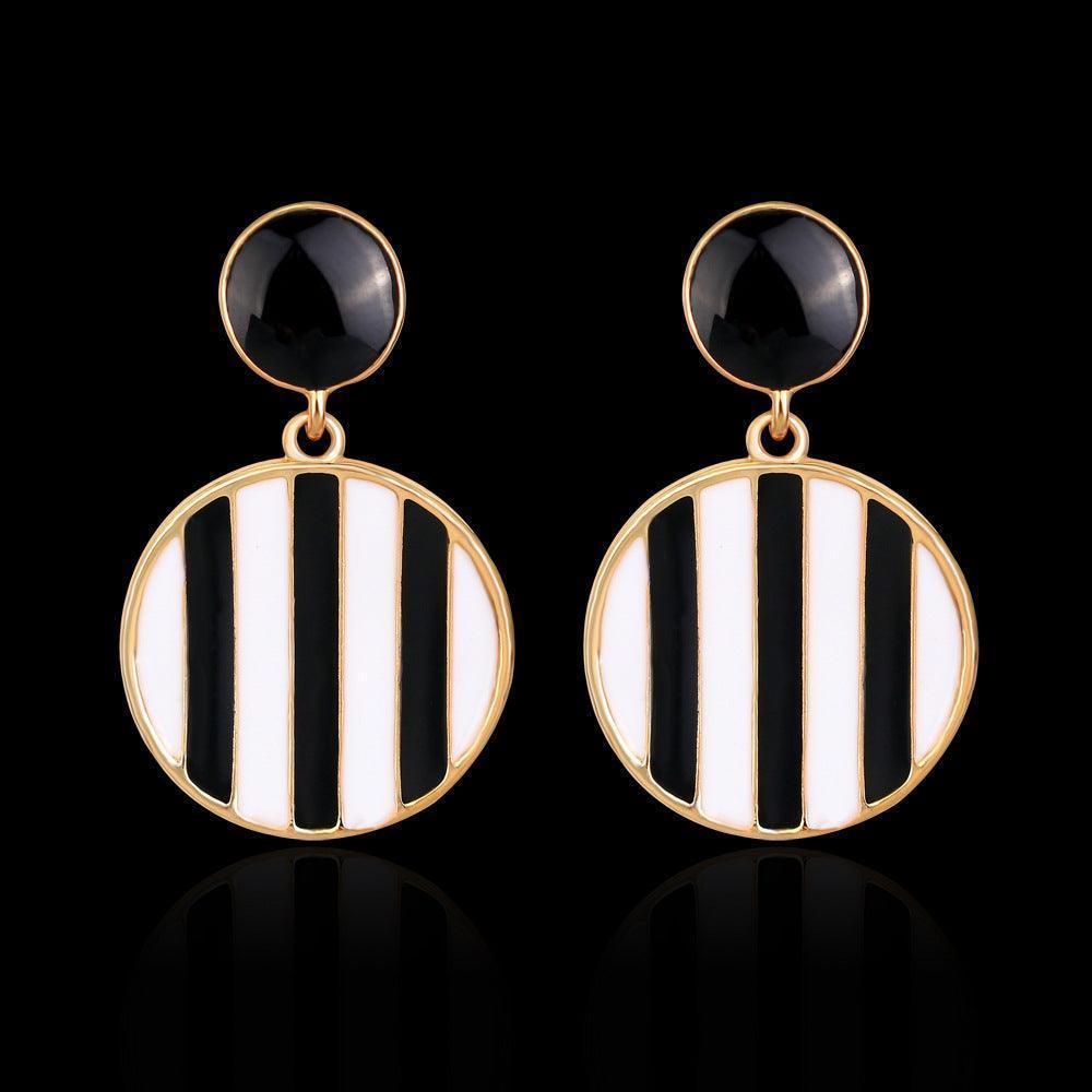 Black and white drip earrings - HEPSIBAH SHOP