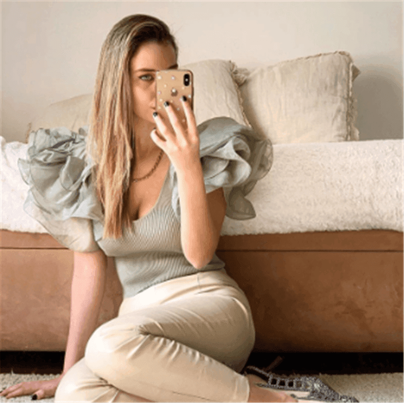 Organza Short Sleeve Slim Fit Short Crop Top - HEPSIBAH SHOP