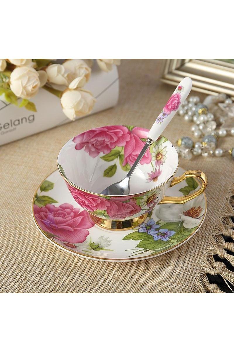 Couple Cup With Saucer Spoon - HEPSIBAH SHOP