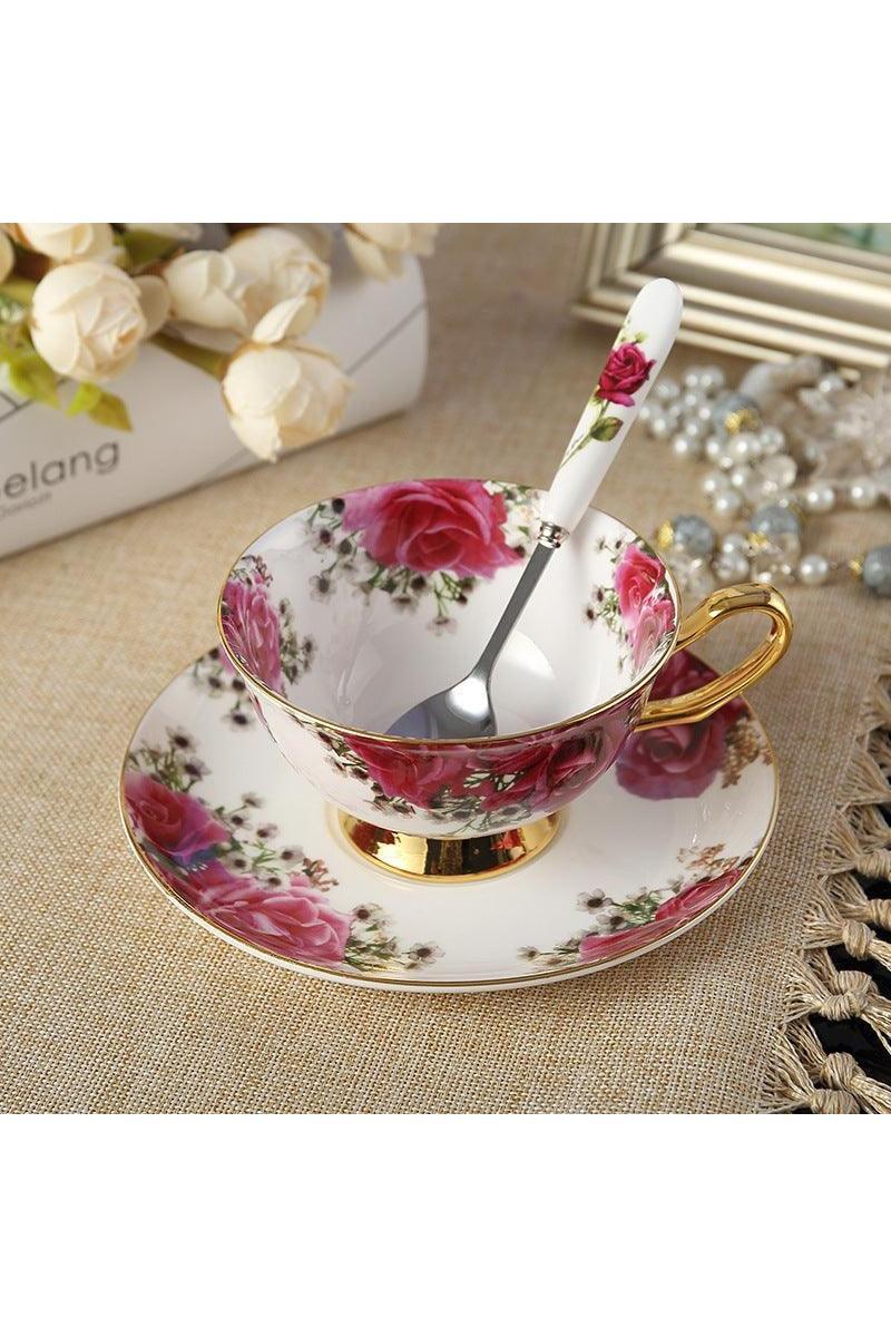 Couple Cup With Saucer Spoon - HEPSIBAH SHOP