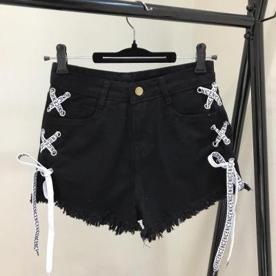 Vintage Snowflake Inelastic Women Denim Shorts With high Waist Straps Tassel Female Summer Shorts For Women's jeans - HEPSIBAH SHOP