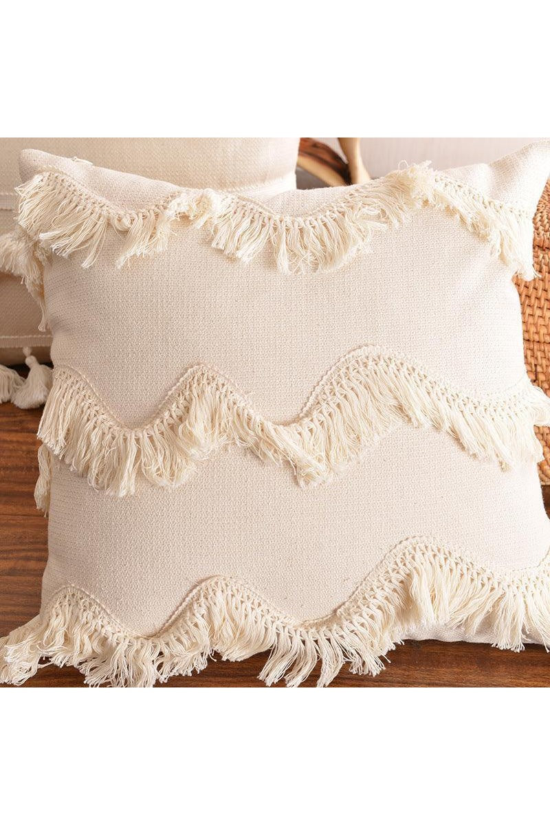 Moroccan style cotton tassel cushion pillow