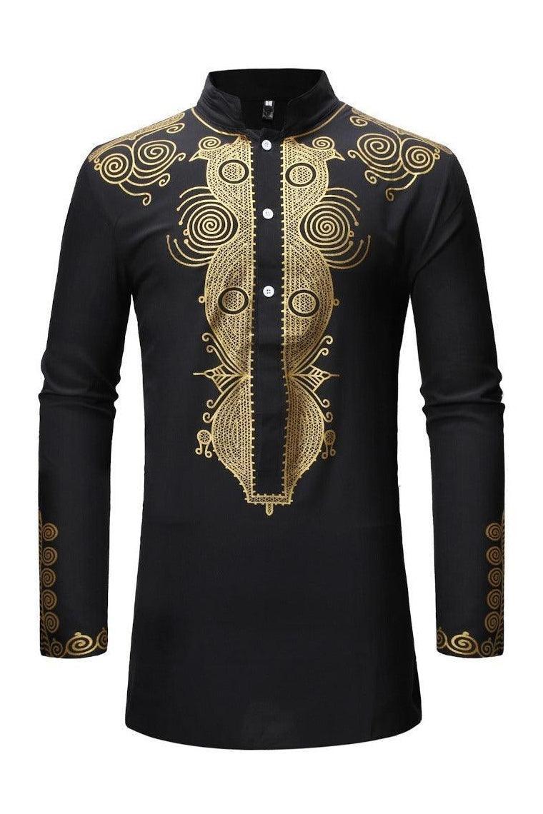Black African Dashiki Print Top - HEPSIBAH SHOP