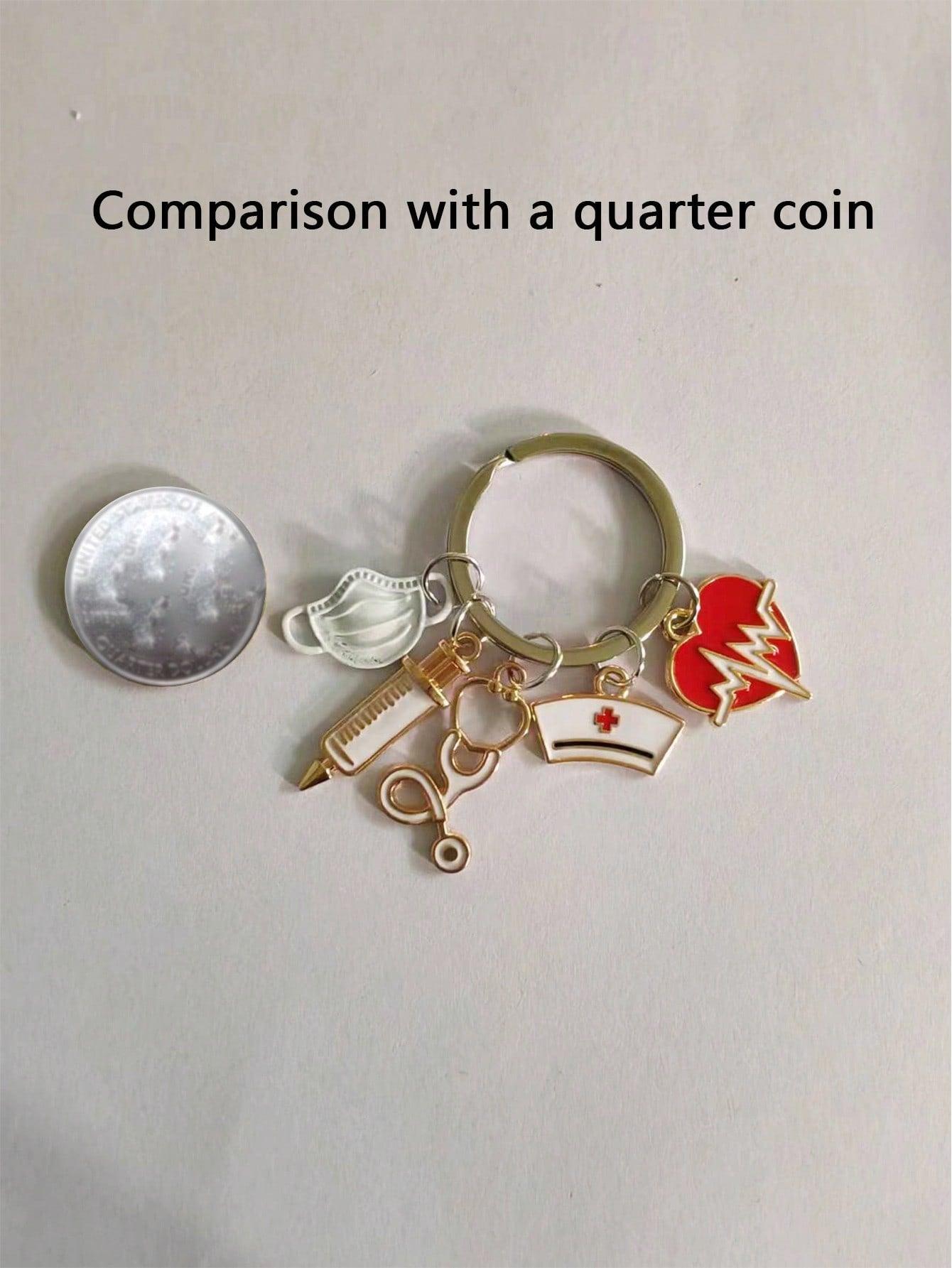Nurse Doctor Key Ring Syringe Needle Stethoscope Key Ring Bag Accessories Bag Charms Gifts Valentine'S Day Stylish Trendy For Teen Girls Women College Students Teacher White-Collar Workers Rookies