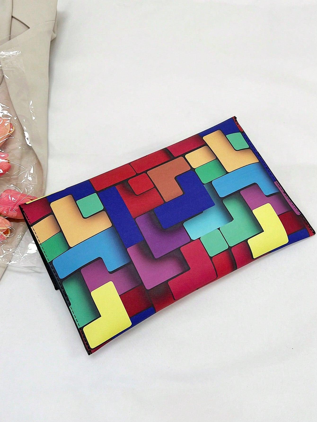 Dedoo Fashion Trend New Colorful Patterns Anti-Theft Lock Design, Can Be Used For Daily Shopping Collection Of Mobile Phones, Change, Cards And Other Uses, Envelope Hand Bag.