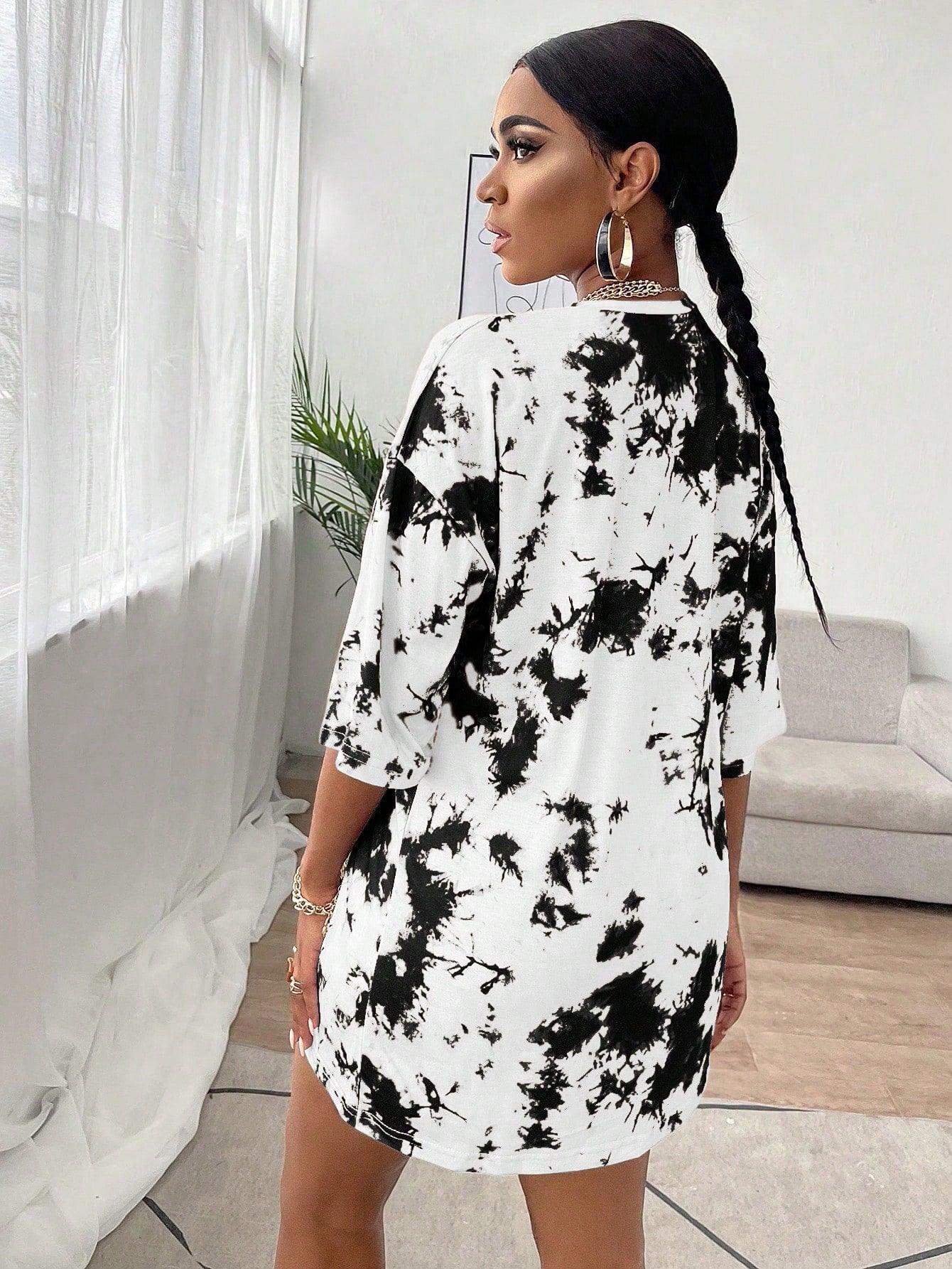 Ladies Printed Round Neck Fashionable Dress