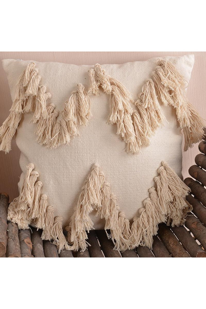 Moroccan style cotton tassel cushion pillow