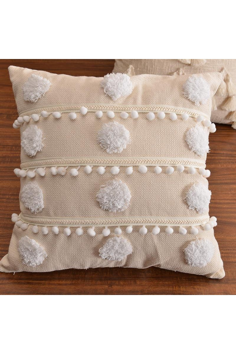 Moroccan style cotton tassel cushion pillow