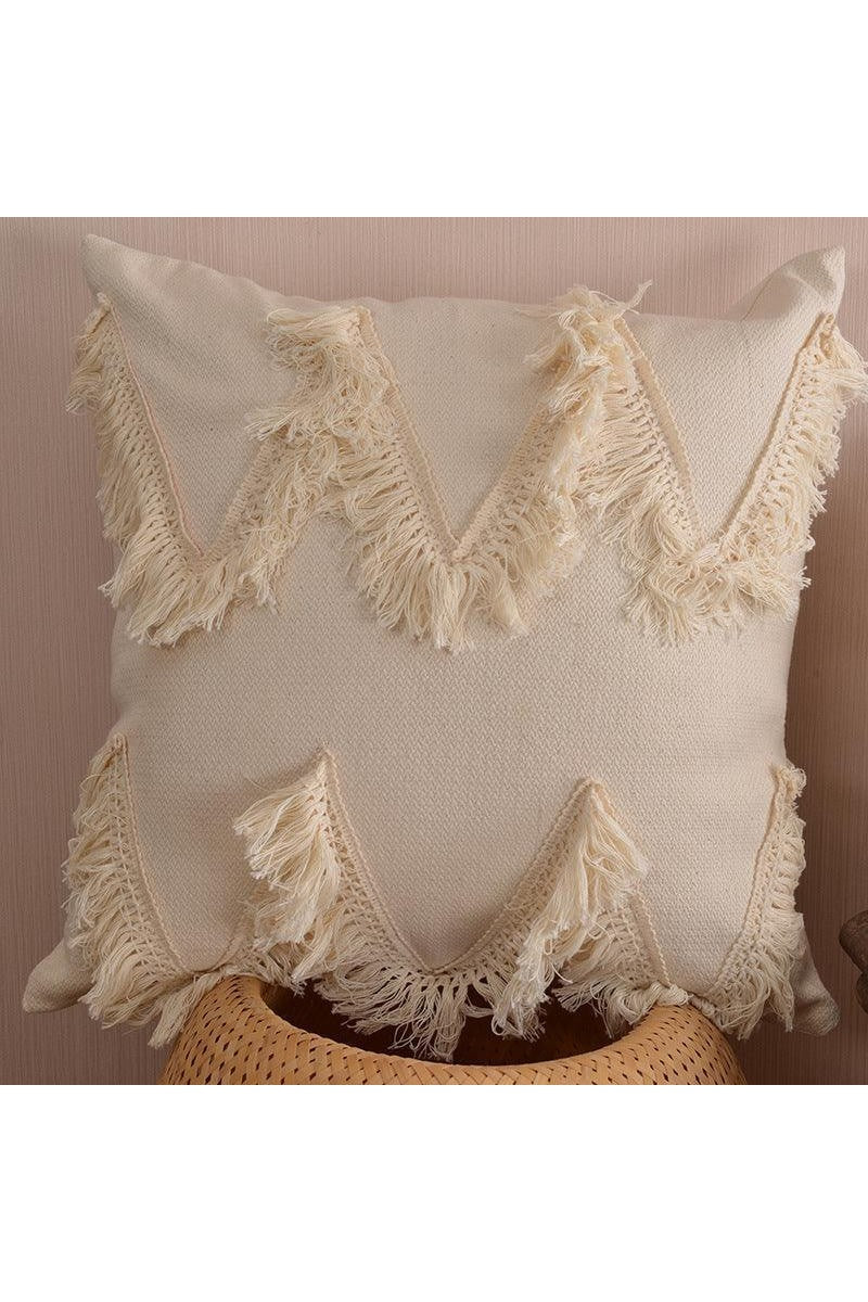 Moroccan style cotton tassel cushion pillow