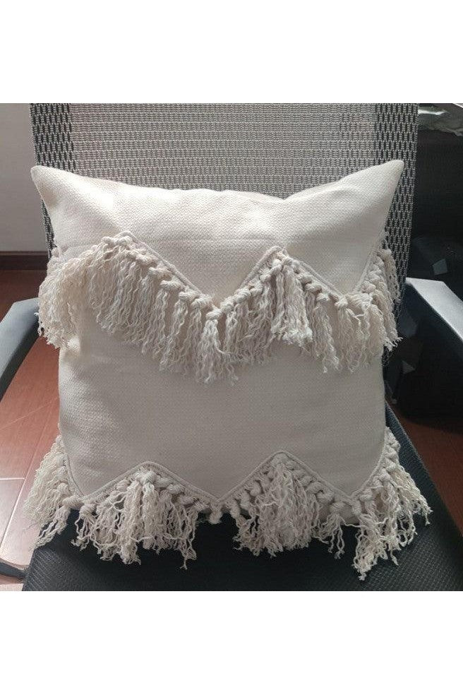 Moroccan style cotton tassel cushion pillow