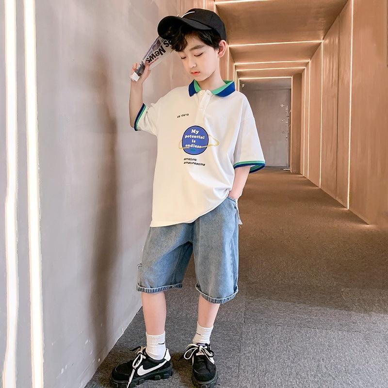Boys Summer Short-sleeved Suits, Children's Handsome Summer Clothes - HEPSIBAH SHOP
