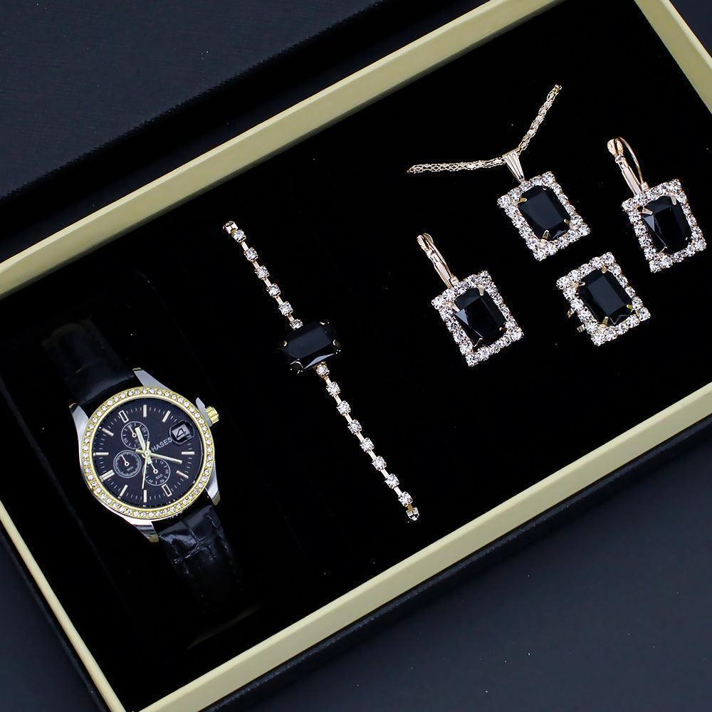 Women's Five-piece Square Jewelry Watch - HEPSIBAH SHOP
