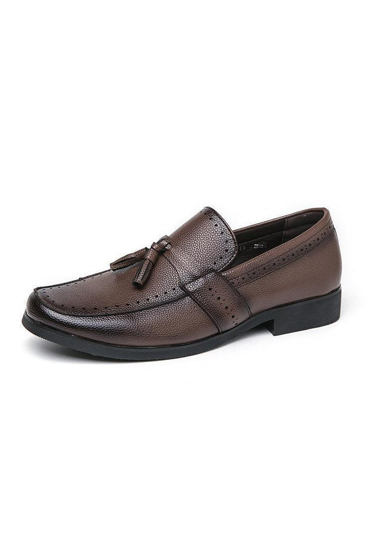 Men's Loafer Tassel Slip-on Business Casual Round Toe Leather Shoes - HEPSIBAH SHOP