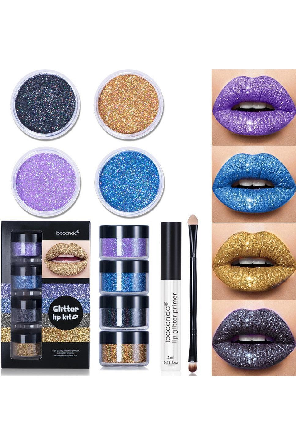 Glitter Lip Gloss, Lipstick Shiny DIY Makeup Kit - HEPSIBAH SHOP