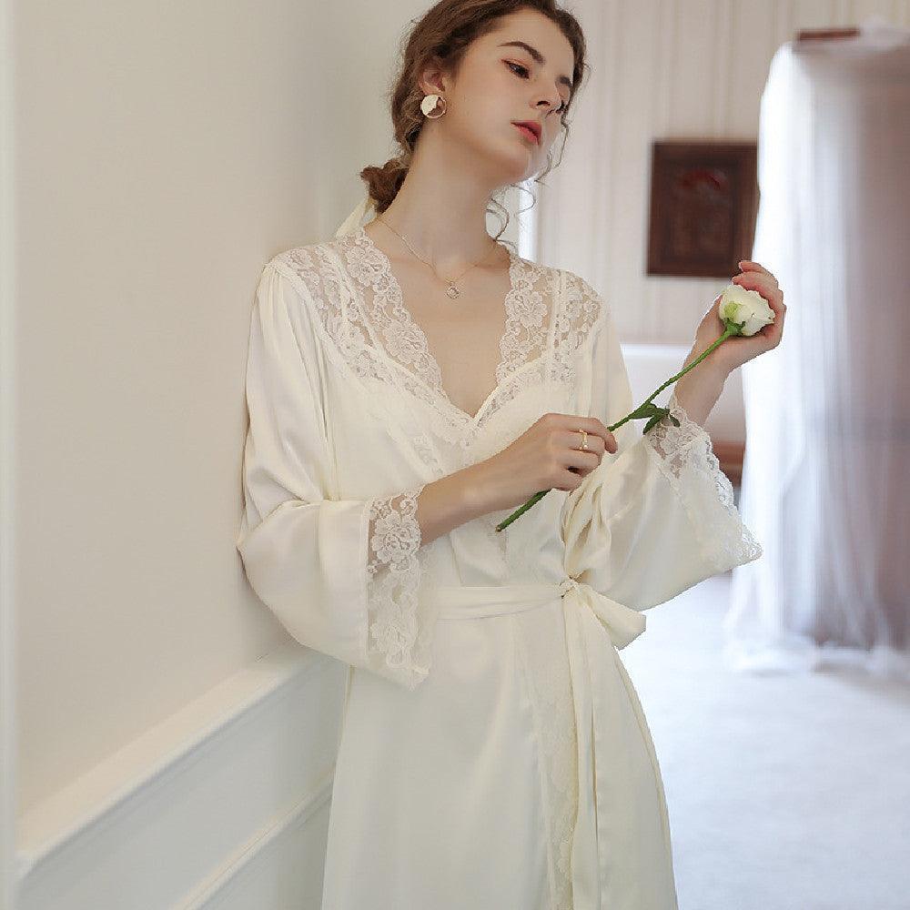 Women's Sexy Ice Silk Suspender Pajamas