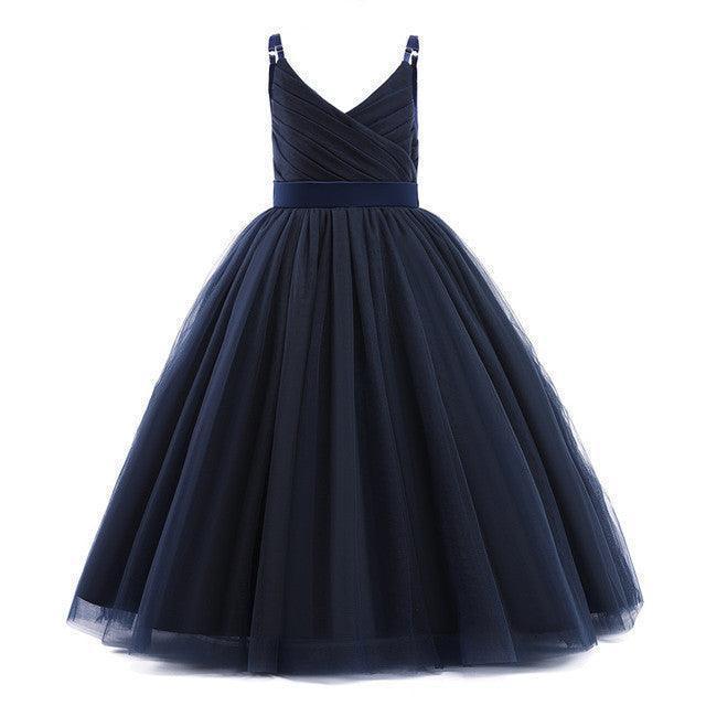 Girls Piano Performance Little Green Sling Puffy Dress - HEPSIBAH SHOP