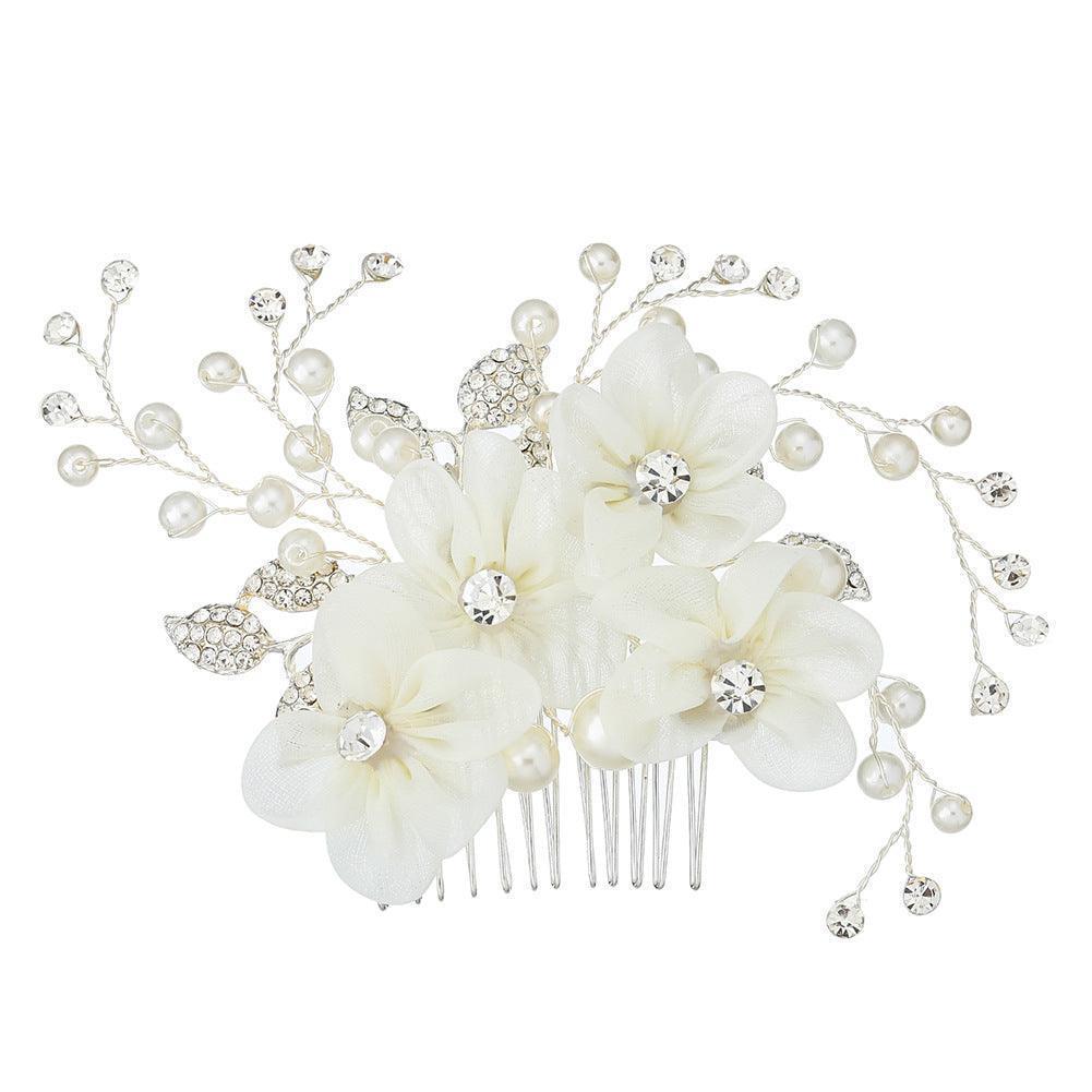 Bridal Wedding Tiara Pearl Rhinestone Hair Comb - HEPSIBAH SHOP