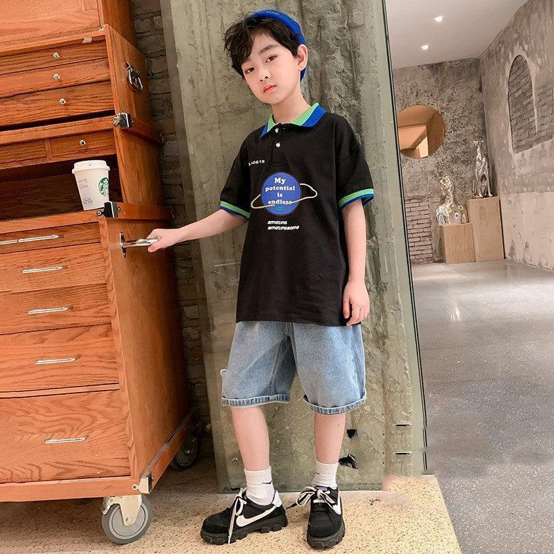 Boys Summer Short-sleeved Suits, Children's Handsome Summer Clothes - HEPSIBAH SHOP