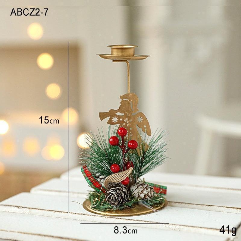 Christmas Candlestick Golden Wrought Iron Decoration - HEPSIBAH SHOP