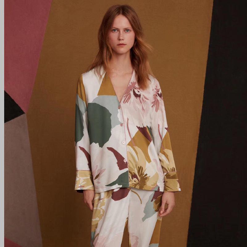Lapel pajamas suit