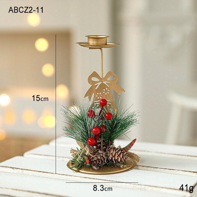 Christmas Candlestick Golden Wrought Iron Decoration - HEPSIBAH SHOP