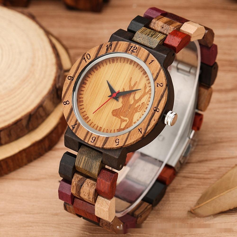 Classic Women's Elk Quartz Wooden Watch - HEPSIBAH SHOP