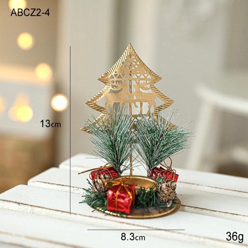 Christmas Candlestick Golden Wrought Iron Decoration - HEPSIBAH SHOP