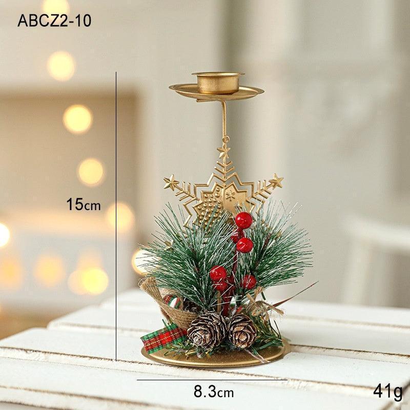 Christmas Candlestick Golden Wrought Iron Decoration - HEPSIBAH SHOP