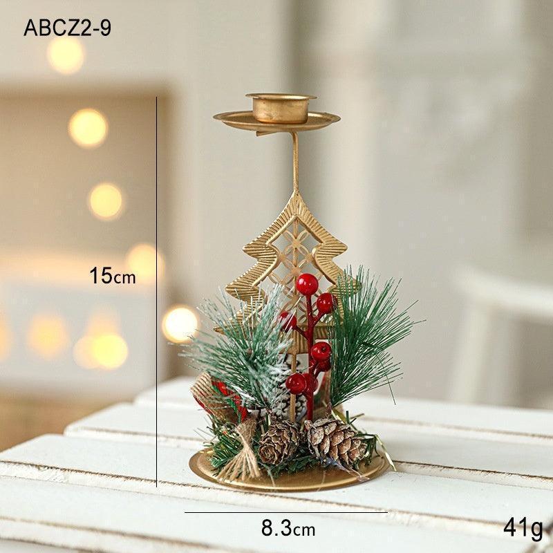 Christmas Candlestick Golden Wrought Iron Decoration - HEPSIBAH SHOP