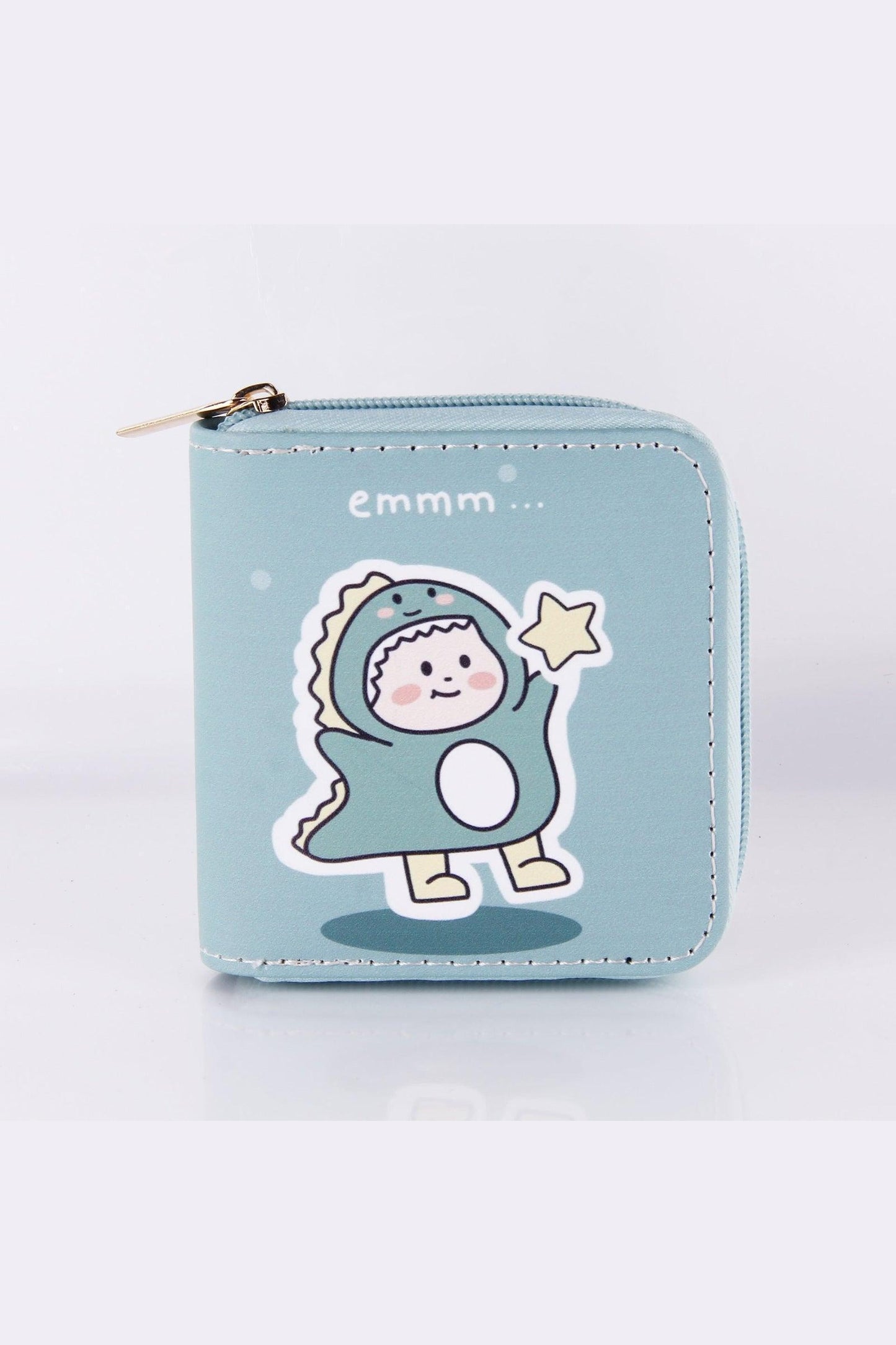 Cartoon Little Dinosaur PU Short Zip Purse - HEPSIBAH SHOP