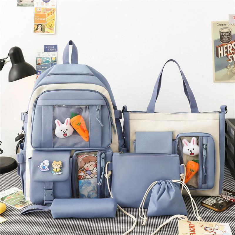 Five-piece Lightweight Student Backpack - HEPSIBAH SHOP