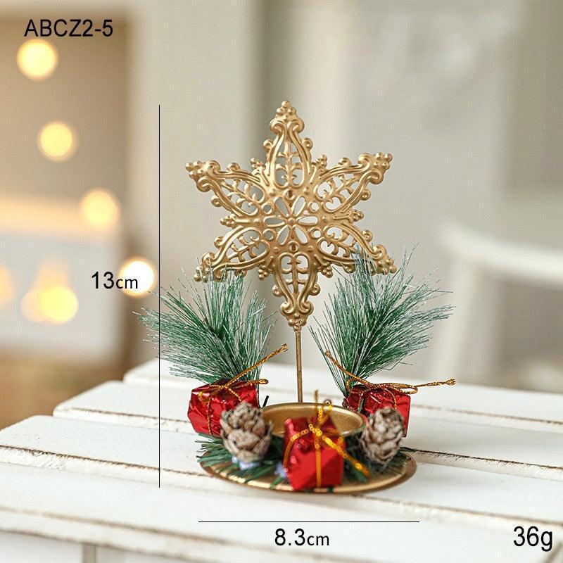 Christmas Candlestick Golden Wrought Iron Decoration - HEPSIBAH SHOP