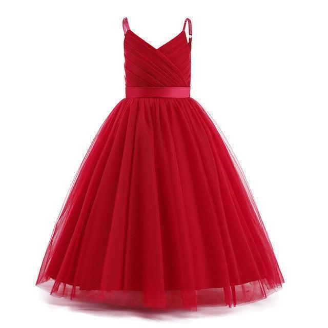 Girls Piano Performance Little Green Sling Puffy Dress - HEPSIBAH SHOP
