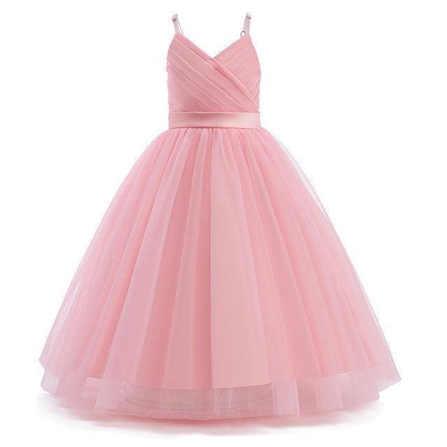 Girls Piano Performance Little Green Sling Puffy Dress - HEPSIBAH SHOP