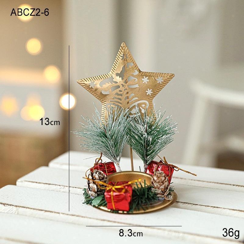 Christmas Candlestick Golden Wrought Iron Decoration - HEPSIBAH SHOP