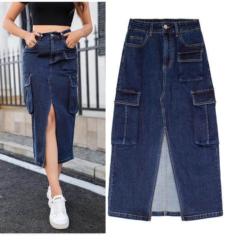 Tooling Style Multi-pocket High Waist Skirt - HEPSIBAH SHOP