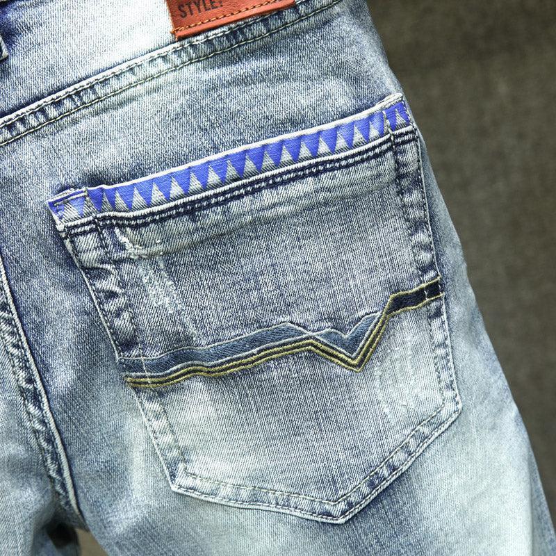 Light Blue Ripped Jeans For Men - HEPSIBAH SHOP