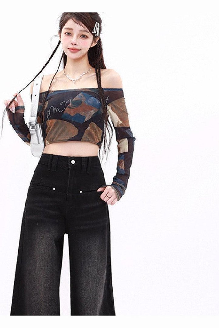Retro Washed Straight Jeans For Women - HEPSIBAH SHOP