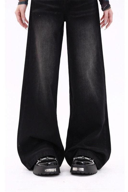 Retro Washed Straight Jeans For Women - HEPSIBAH SHOP