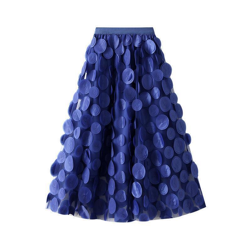 Three-dimensional Polka Dot Black Mesh Skirt - HEPSIBAH SHOP