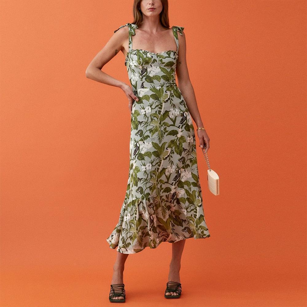 Dresses Women Elegant Vintage Floral Summer Dress - HEPSIBAH SHOP