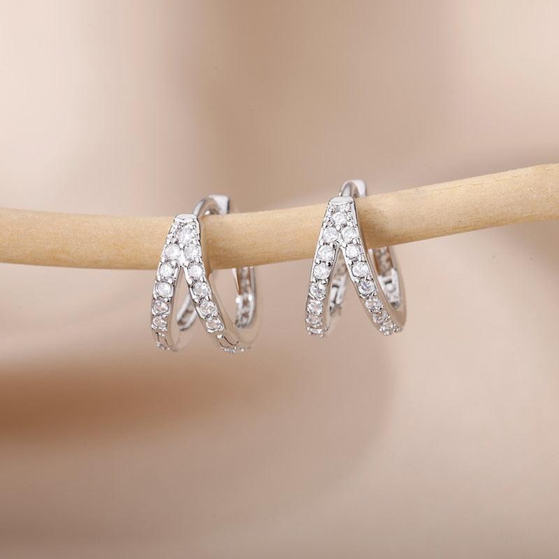 Heart Zircon Hoop Earrings for Women - HEPSIBAH SHOP