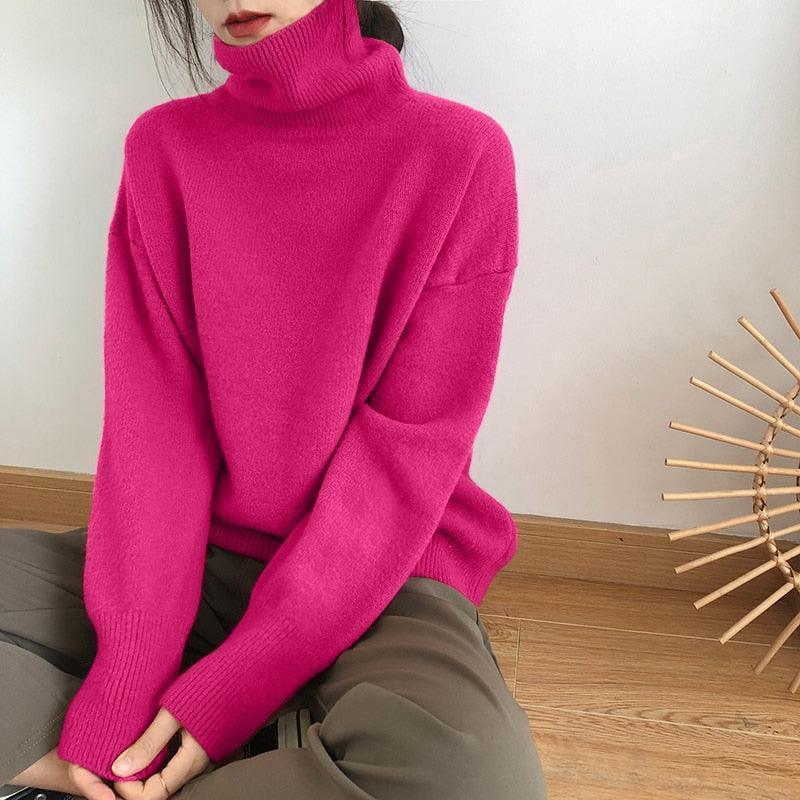 WYWM Cashmere Elegant Turtle Neck Women Sweater - HEPSIBAH SHOP