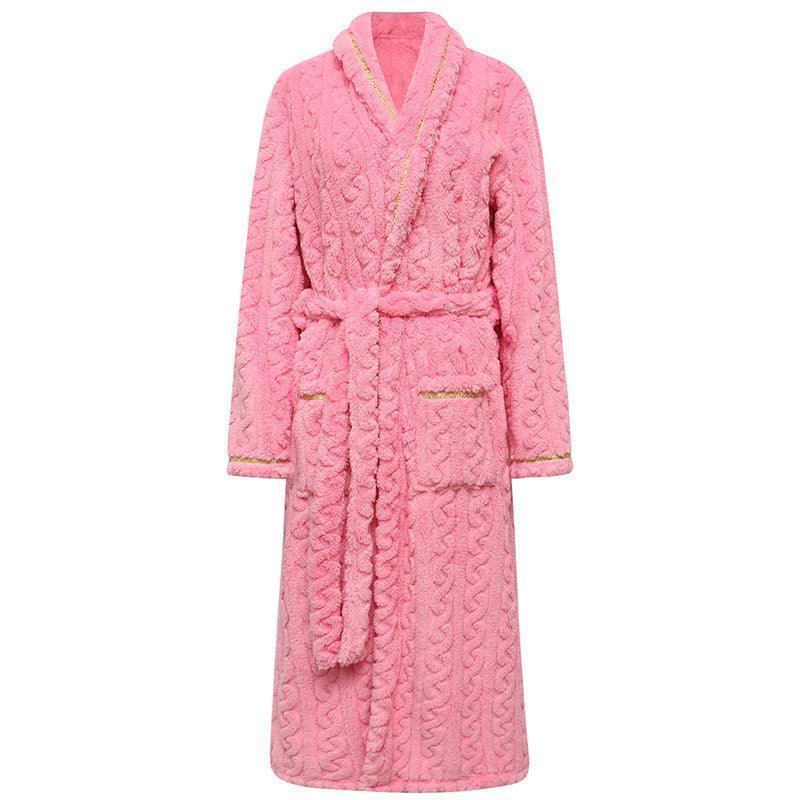 Coral Fleece Bathrobe Long Pajamas