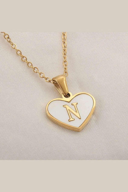 26 Letter Heart-shaped Necklace - HEPSIBAH SHOP