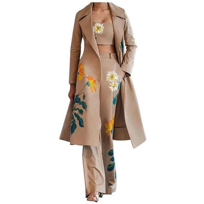 Women's Fashion Long Printed Jacket Set - HEPSIBAH SHOP