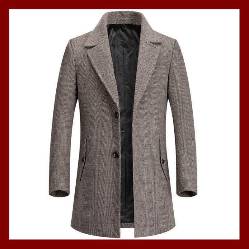 Woolen Woolen Coat Men's Autumn Winter Business In Britain - HEPSIBAH SHOP