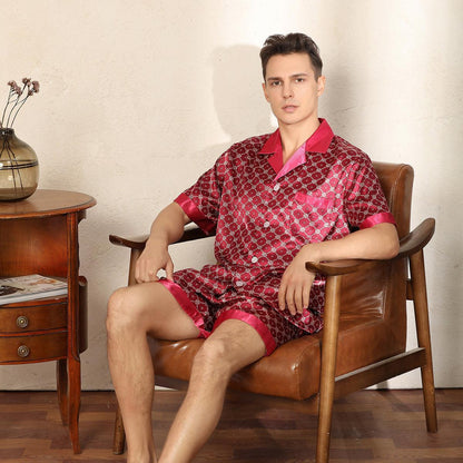 Men's Summer Printed Short-sleeved Shorts Pajamas - HEPSIBAH SHOP